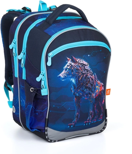 Topgal Schulrucksack mit Wolf-Motiv COCO