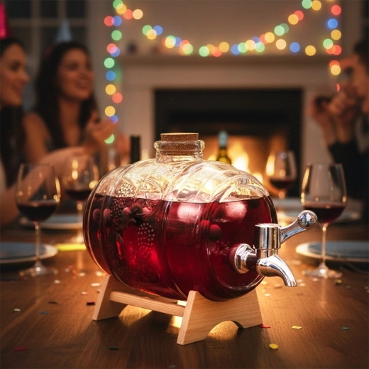 Starkes Glas mit dekorativem Relief