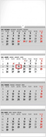 Wandkalender 4-monatig klappbar 2026