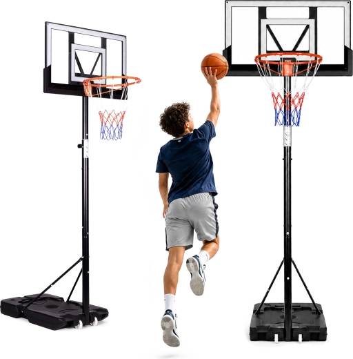 MovepRo freistehender Basketballkorb mit höhenverstellbarem Ring bis 305 cm