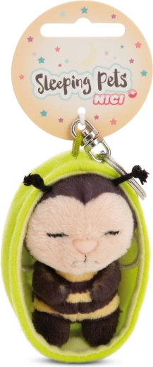 Nici Schlüsselanhänger schlafende Biene im grünen Körbchen 12 cm