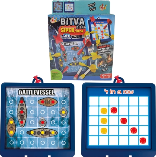 Studo Games Darts-Schlacht – beidseitiges magnetisches Spiel 4 in einer Reihe und Seeschlacht