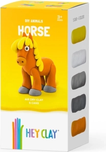Knetmasse HEY CLAY – Tiere, Set mit 18 Bechern