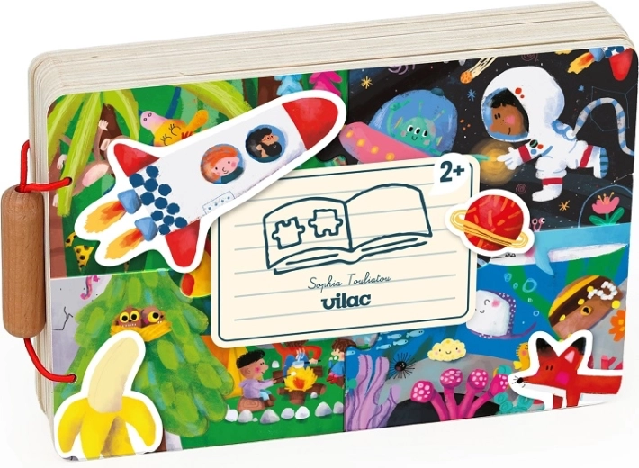 Vilac Holzbuch mit Abenteuer-Puzzles