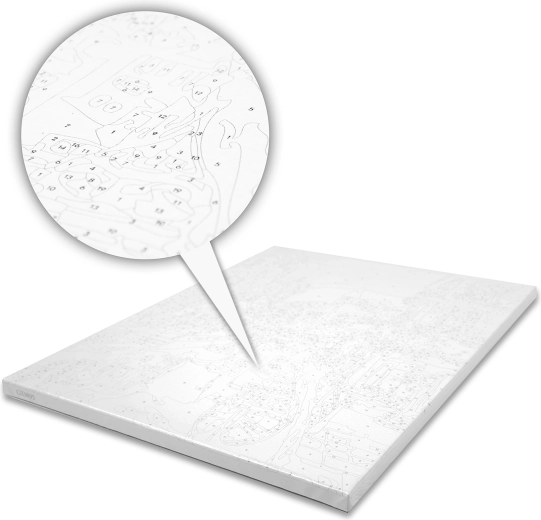 Vorgedruckte, nummerierte Leinwand für sorgloses Malen