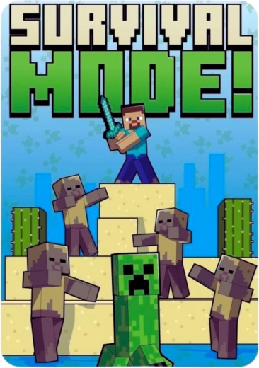 Fleecedecke Minecraft 100 × 140 cm - 1 Stück