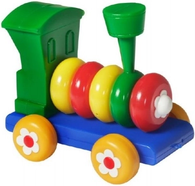 bunter Plastikzug für Kinder mit Ringen