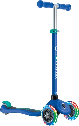 Dreirädriger Kinderroller Globber Primo Lights, Marineblau