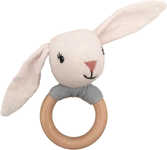 Mealini-Rassel mit Holzring Hase Hugo