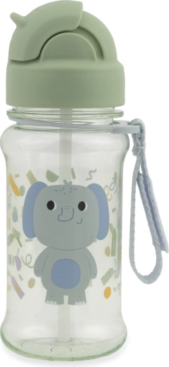 Skip Hop Trinkflasche mit Klappstrohhalm 355 ml Zoo Besties Elefant