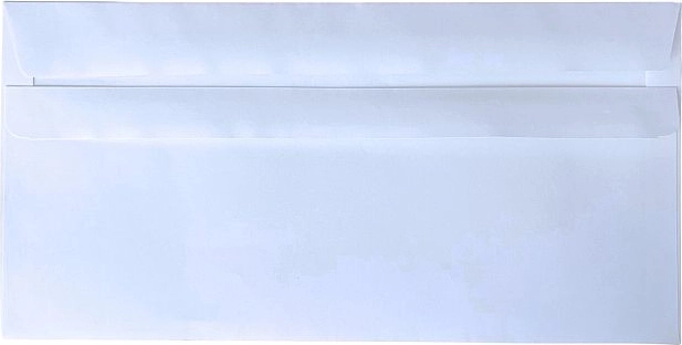 DL-Briefumschlag selbstklebend ohne Fenster, weiße Papierumschläge 110 × 220 mm (50 Stk.)