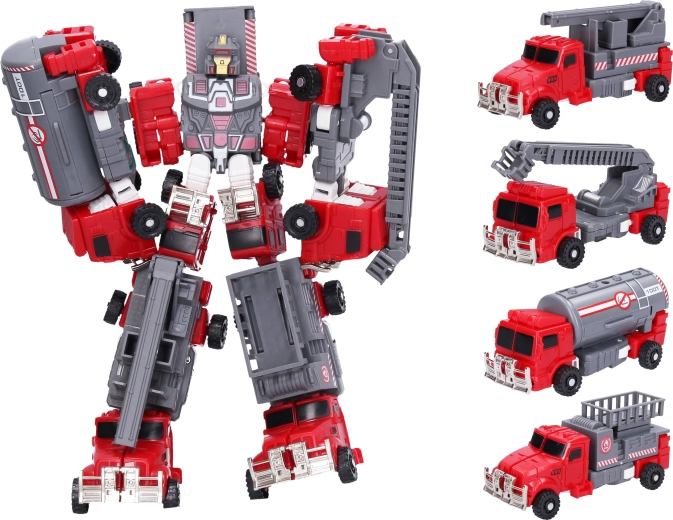 Feuerwehr-Autoroboter 5-in-1, 24 cm