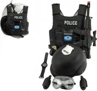 Polizeiset – Pistole und Helm mit Zubehör, Kunststoff 38 cm