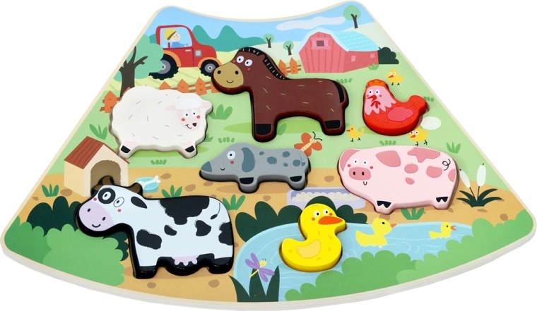 2Kids Toys verbindbares Holz-Steckpuzzle Fröhlicher Bauernhof