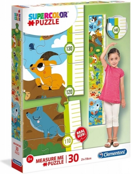 Clementoni Puzzle Wachstums-Messlatte Tierchen 30 Teile