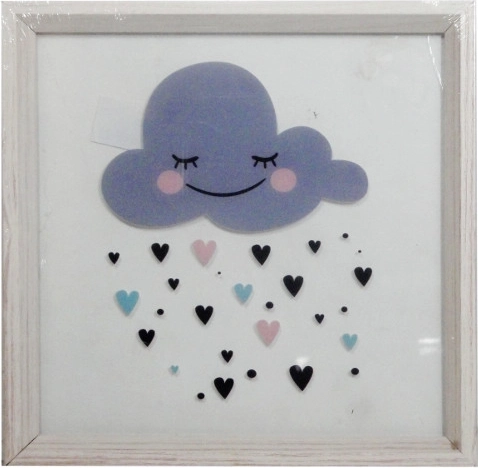 Bild mit lächelnder Wolke 30 × 30 cm im Rahmen
