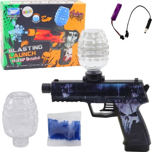 Automatische USP Gel-Blaster-Pistole mit Totenkopf-Motiv