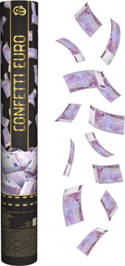 Pneumatische Konfetti aus Folie – Euro‑Banknoten