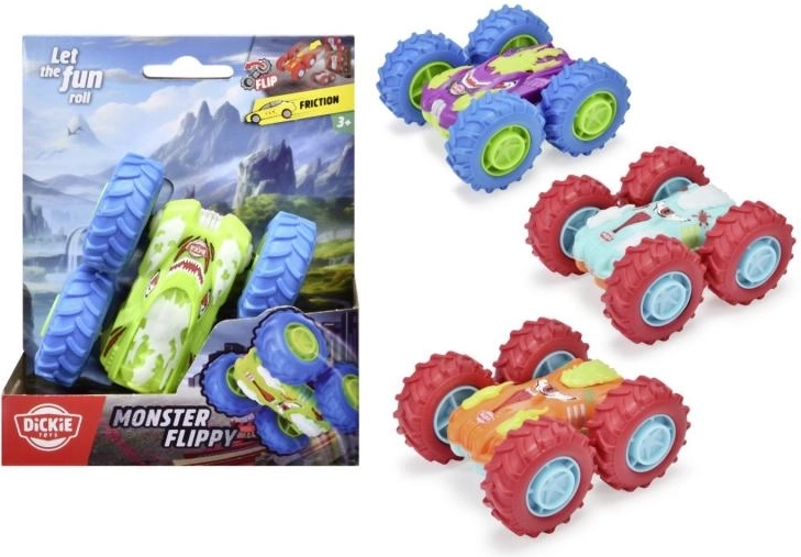 Auto Monster Flippy mit Schwungrad, 10 cm, 4 Farben/Varianten