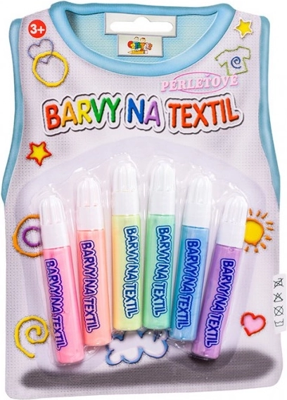 Creatoys Perlmutt-Textilfarben, Set 6 Stück