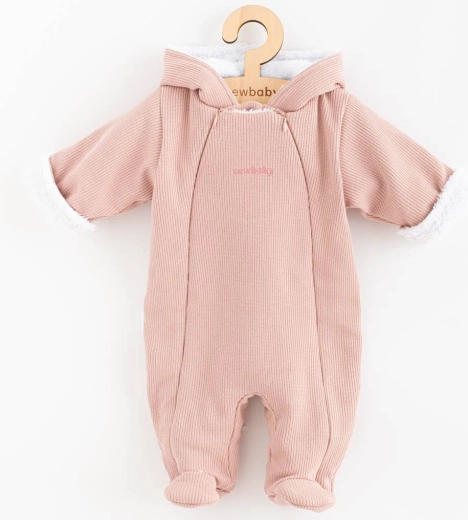 Baby-Winteroverall mit Kapuze NEW BABY Frosty rosa 80 (9–12 Monate)