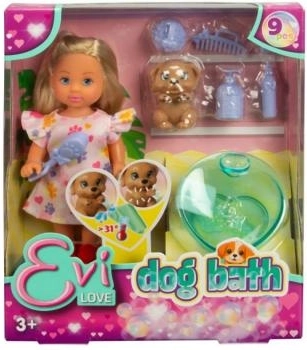 Puppe Evi mit Hund und Zubehör