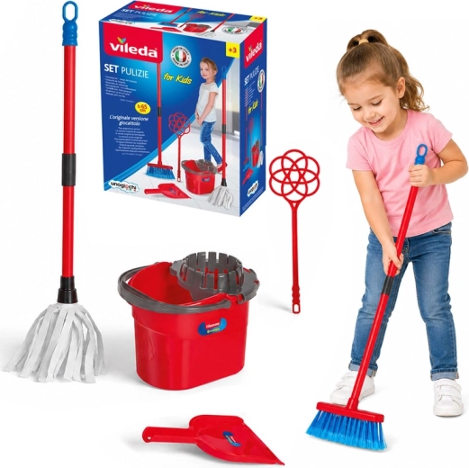 Vileda For Kids Kinder-Putzset mit Mop, Eimer und Besen