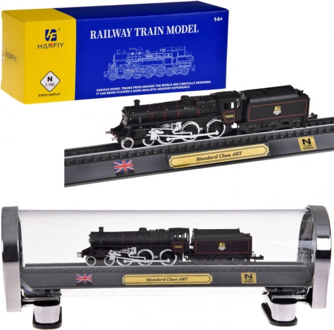 Sammelmodell der Lokomotive STANDARD CLASS 4MT 1:160 in Schutzvitrine