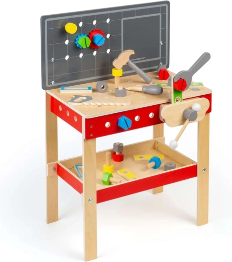 Bigjigs Toys Kinder-Werkbank aus Holz mit Werkzeug