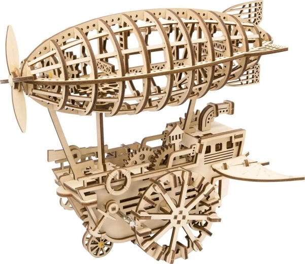 Mechanisches Holzpuzzle Steampunk-Luftschiff