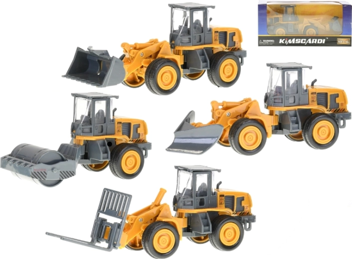 Metallisches Baufahrzeug 12–15 cm mit Freilauf, 4 Varianten