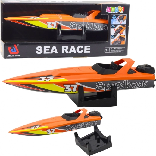 Aufziehbares Motorboot für Wasser – orange