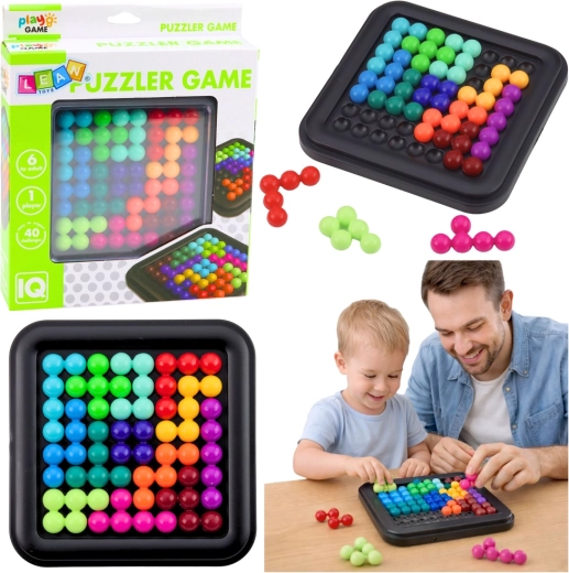 Logikspiel und Knobelaufgabe mit bunten Kugeln
