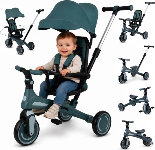 Kinder-Dreirad Tiny Bike 5-in-1, mitwachsend – Grün