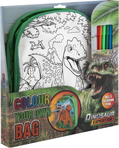 Ausmal-Rucksack mit Dinosauriermotiv
