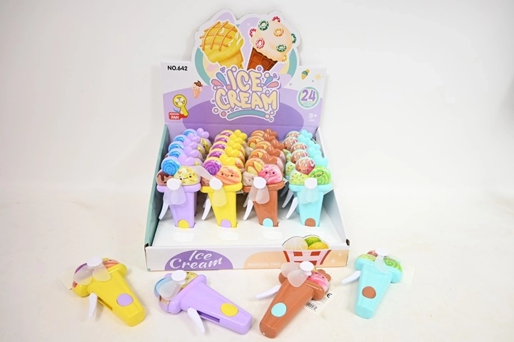 Kinder-Handventilator mit Eiscreme-Motiv 13 cm (4 Flügel)