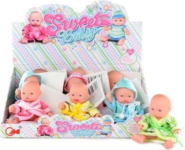 Baby-Puppe im Bademantel mit Kapuze, 11 cm