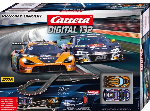 Carrera Autorennbahn Digital 132 Victory Circuit 7,3 m mit McLaren 720S GT3 und Audi R8 LMS GT3