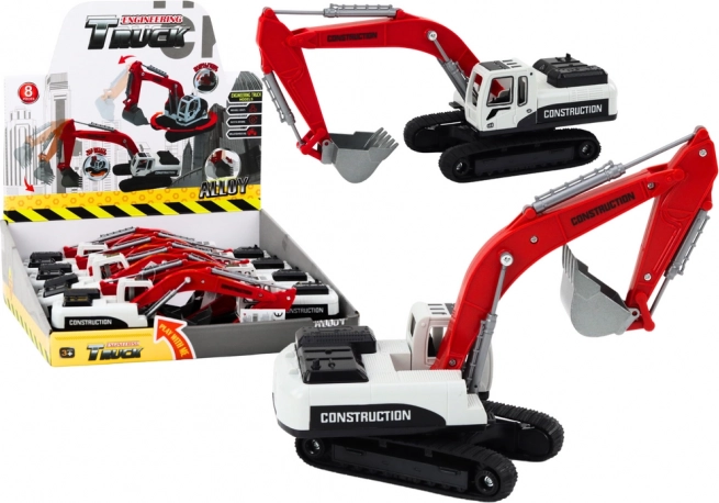 Metallraupenbagger rot-weiß