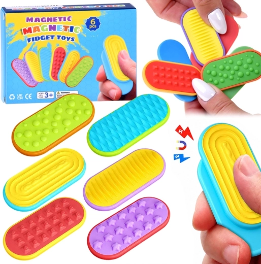 Magnetische sensorische Schiebe-Fidget-Spielzeuge – Set mit 6 Stück