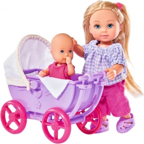 Puppe Evi Love mit Kinderwagen und Puppe