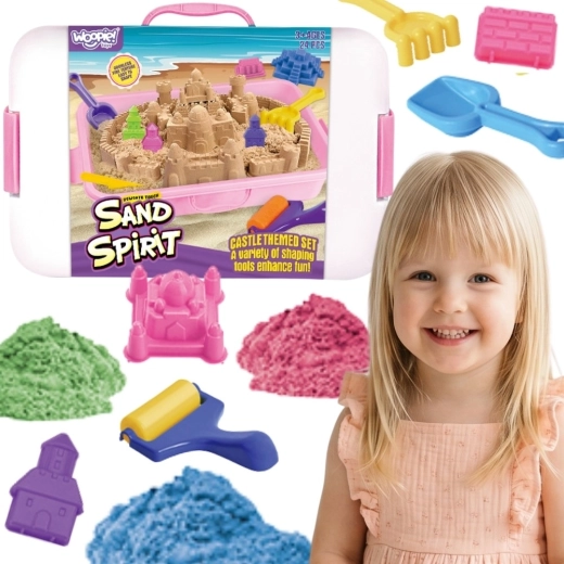 Woopie Sand Spirit kinetischer Sand – Burg- und Schloss-Set 24 Teile