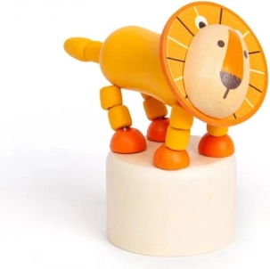 Bigjigs Toys Bewegliches Holztier Safari Löwe