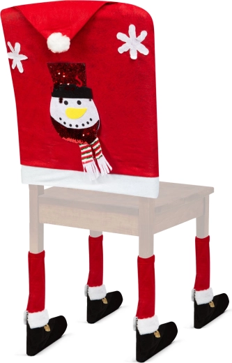 Weihnachtsdekoration für den Stuhl Schneemann 50 × 60 cm rot-weiß