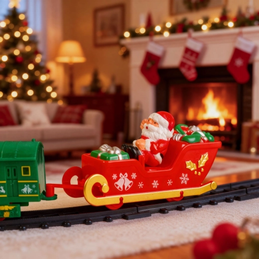 Schlitten mit Nikolaus und Geschenken