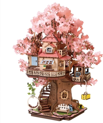 RoboTime Rolife Holz-3D-Bausatz Baumhaus Sakura