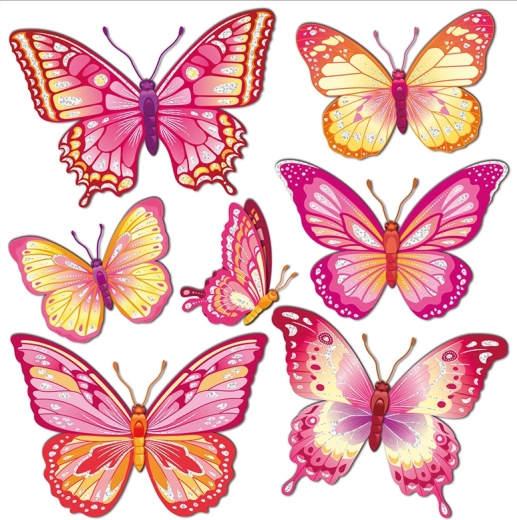 Dekorative 3D-Wandaufkleber – rosa Schmetterling