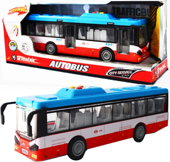 Stadtbus mit Schwungrad mit Licht und Sound – rot