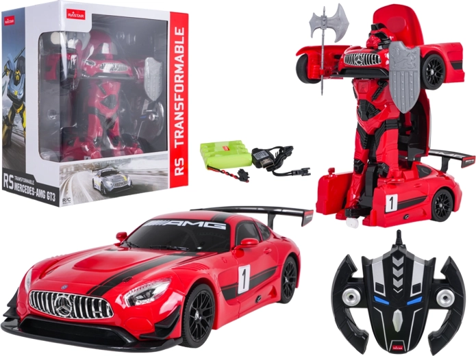 Ferngesteuertes Auto und Roboter 2-in-1 Mercedes-AMG GT3 RASTAR, rot