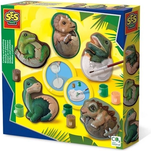 SES Creative Gipsabdrücke und Farben – Dinosaurier aus Eiern